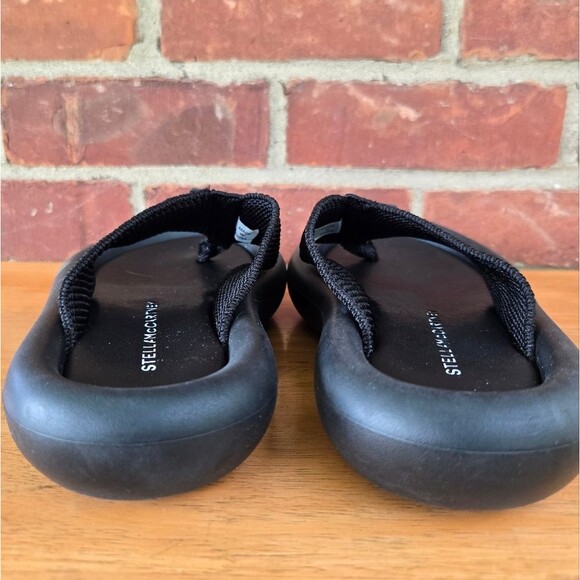 Stella McCartney chunky Sandals flip flops Vegan leather woman's size 6 Black - Picture 4 of 8